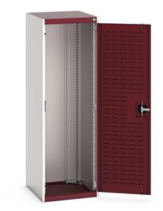 40010072.** cubio cupboard with louvre doors. WxDxH: 525x525x1600mm. RAL 7035/5010 or selected
